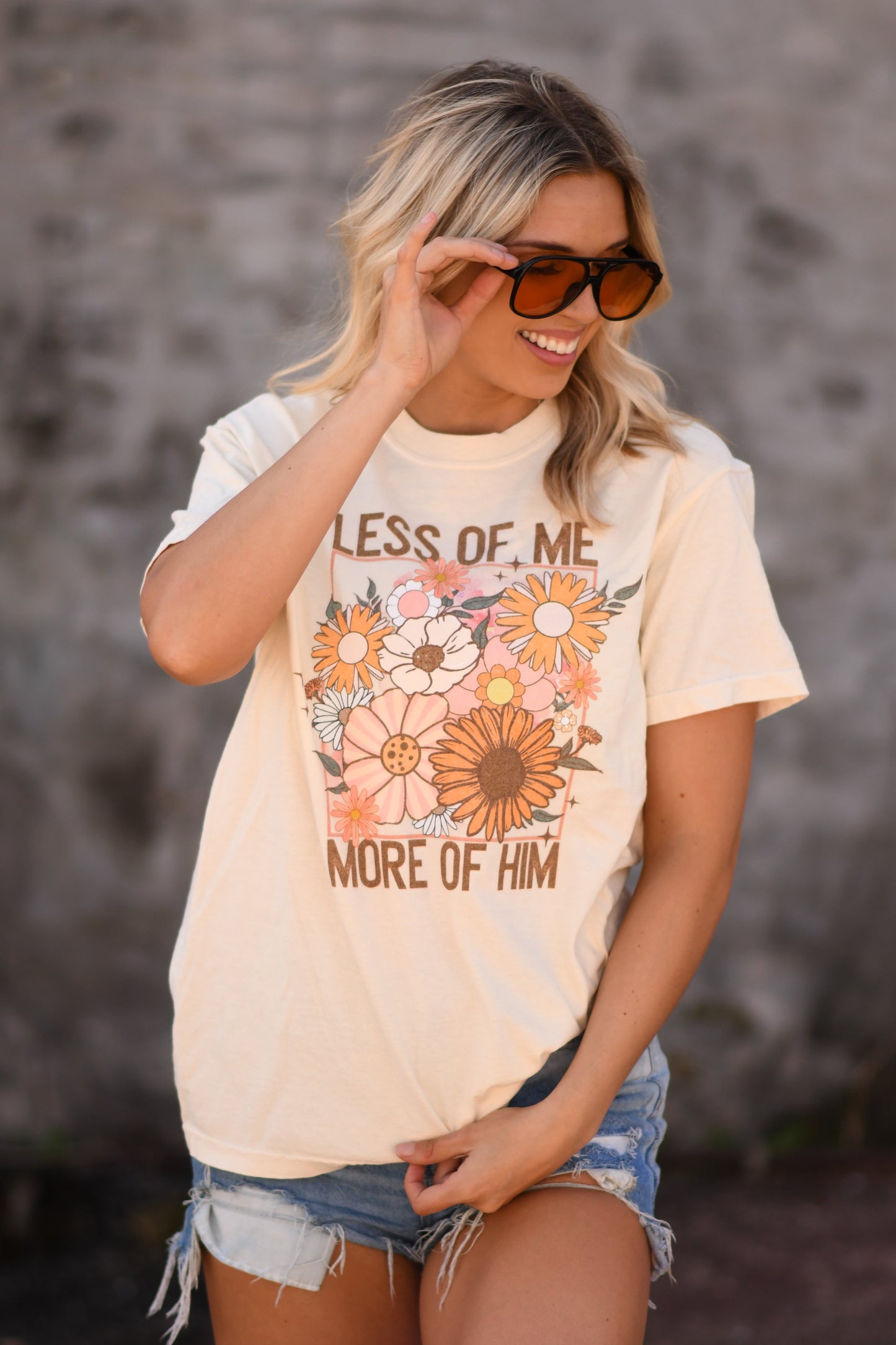 Less Of Me More Of Him Floral Tee